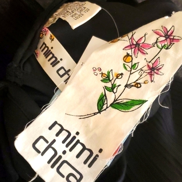 NWT Mimi Chica Black Blouse Size Large | Elegant Simple Sheer - Picture 6 of 10